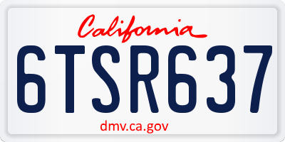 CA license plate 6TSR637