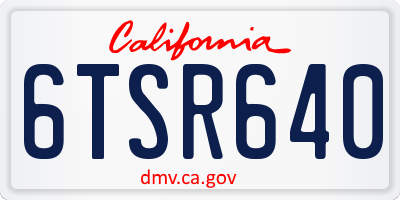 CA license plate 6TSR640
