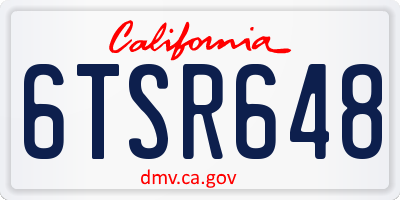 CA license plate 6TSR648