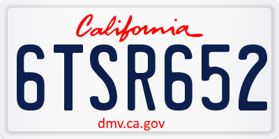 CA license plate 6TSR652