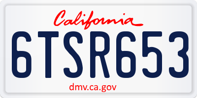 CA license plate 6TSR653