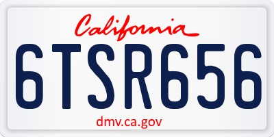 CA license plate 6TSR656