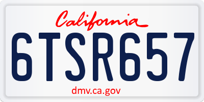 CA license plate 6TSR657
