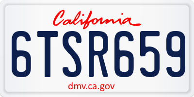 CA license plate 6TSR659