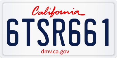 CA license plate 6TSR661