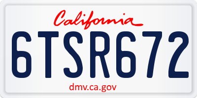 CA license plate 6TSR672