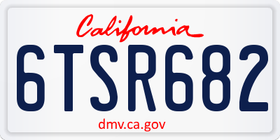 CA license plate 6TSR682