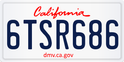 CA license plate 6TSR686