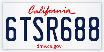 CA license plate 6TSR688