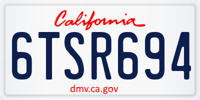 CA license plate 6TSR694