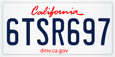 CA license plate 6TSR697