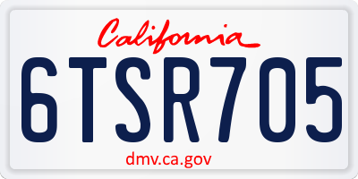 CA license plate 6TSR705