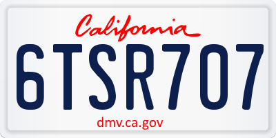 CA license plate 6TSR707