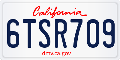 CA license plate 6TSR709