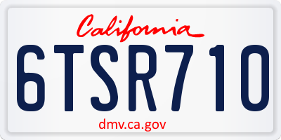 CA license plate 6TSR710