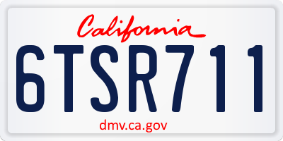 CA license plate 6TSR711