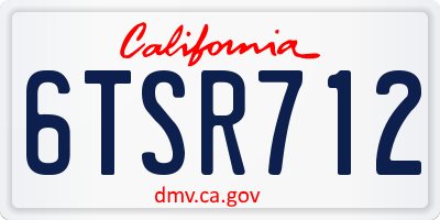 CA license plate 6TSR712