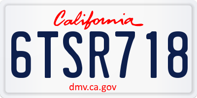 CA license plate 6TSR718