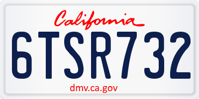 CA license plate 6TSR732