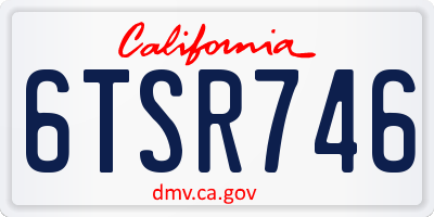 CA license plate 6TSR746