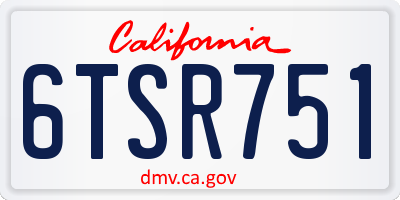 CA license plate 6TSR751