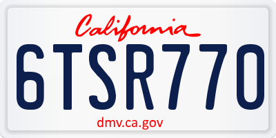 CA license plate 6TSR770