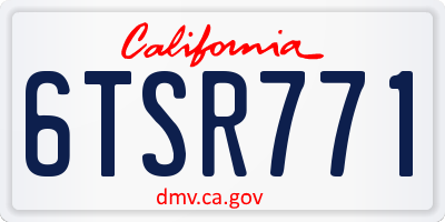 CA license plate 6TSR771