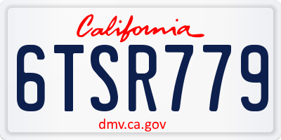 CA license plate 6TSR779
