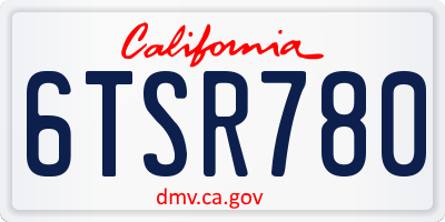 CA license plate 6TSR780