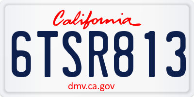 CA license plate 6TSR813