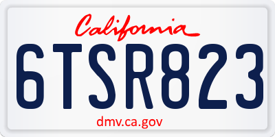 CA license plate 6TSR823