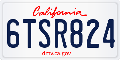 CA license plate 6TSR824