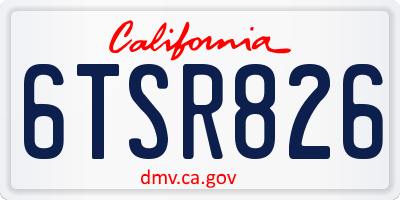 CA license plate 6TSR826