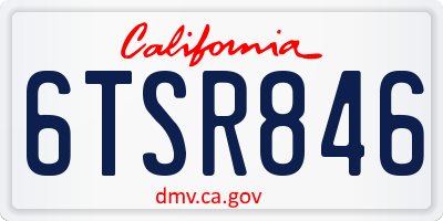 CA license plate 6TSR846
