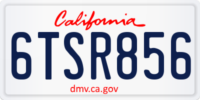 CA license plate 6TSR856