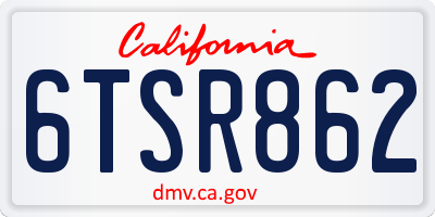 CA license plate 6TSR862
