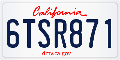 CA license plate 6TSR871