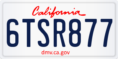 CA license plate 6TSR877