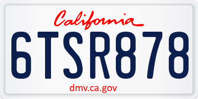 CA license plate 6TSR878
