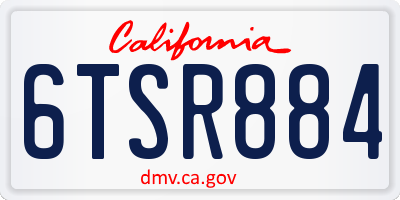 CA license plate 6TSR884
