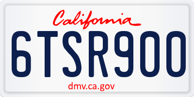 CA license plate 6TSR900
