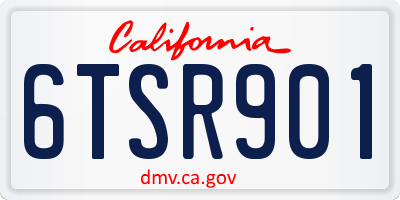 CA license plate 6TSR901