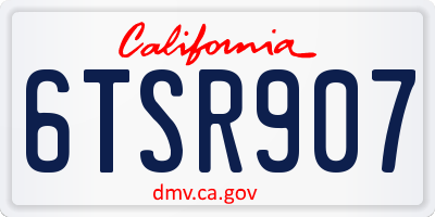 CA license plate 6TSR907
