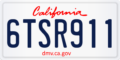 CA license plate 6TSR911