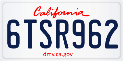 CA license plate 6TSR962