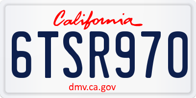CA license plate 6TSR970