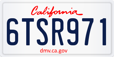 CA license plate 6TSR971