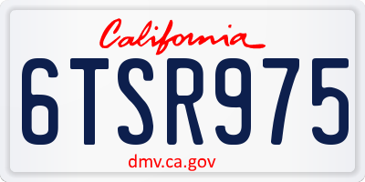 CA license plate 6TSR975