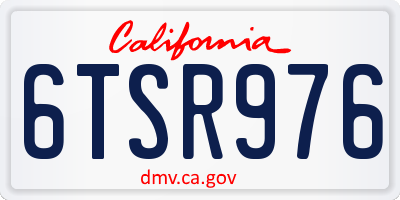 CA license plate 6TSR976