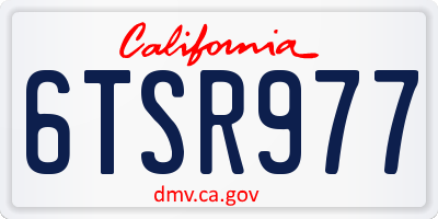 CA license plate 6TSR977